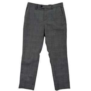 Banana Republic Men 31x28 Dress Pants Tailored Fit Gray Glen Plaid Check Stretch